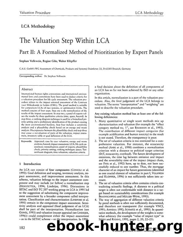 The valuation step within LCA by Unknown