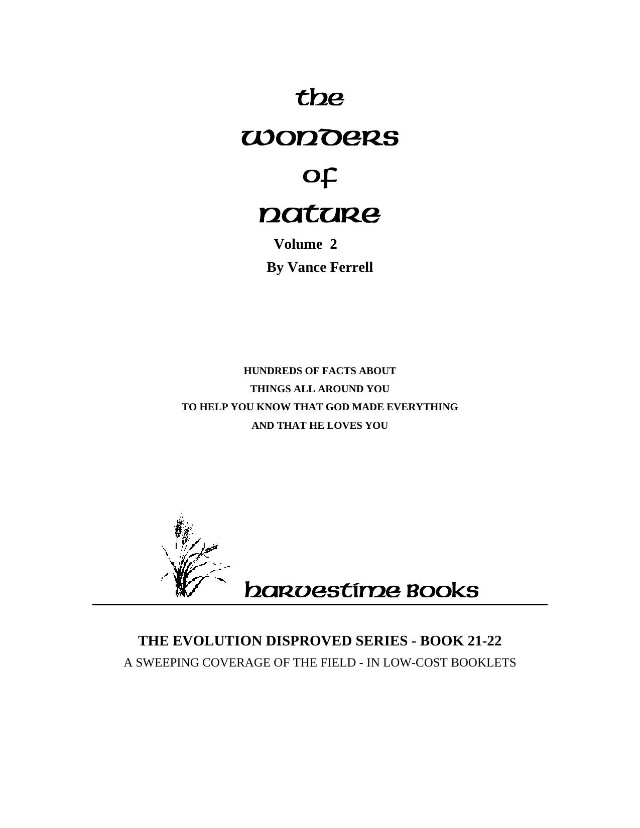The wonders of nature vol 2 by Ferrell Vance
