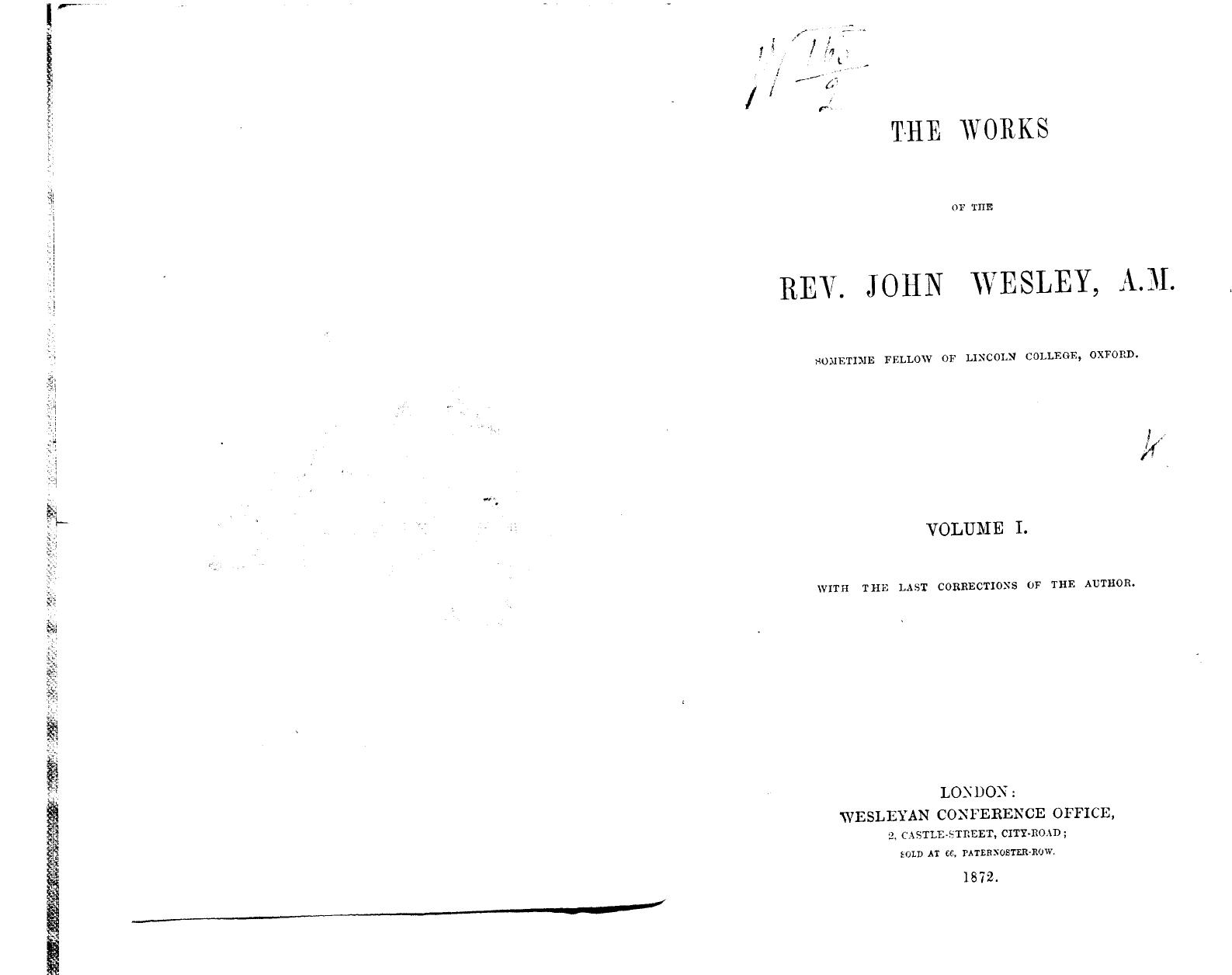 The works of the rev. john wesley, a.m.  . vol. 1 by 1872