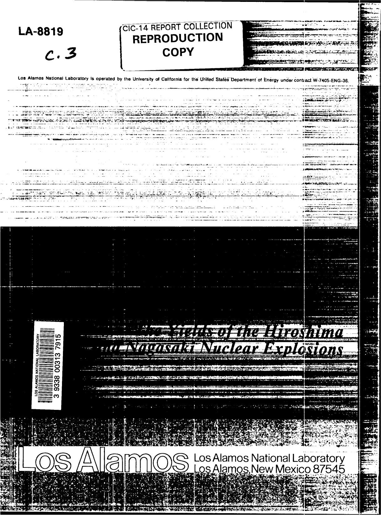 The yields of the Hiroshima and Nagasaki nuclear explosions by John Malik; Los Alamos National Laboratory