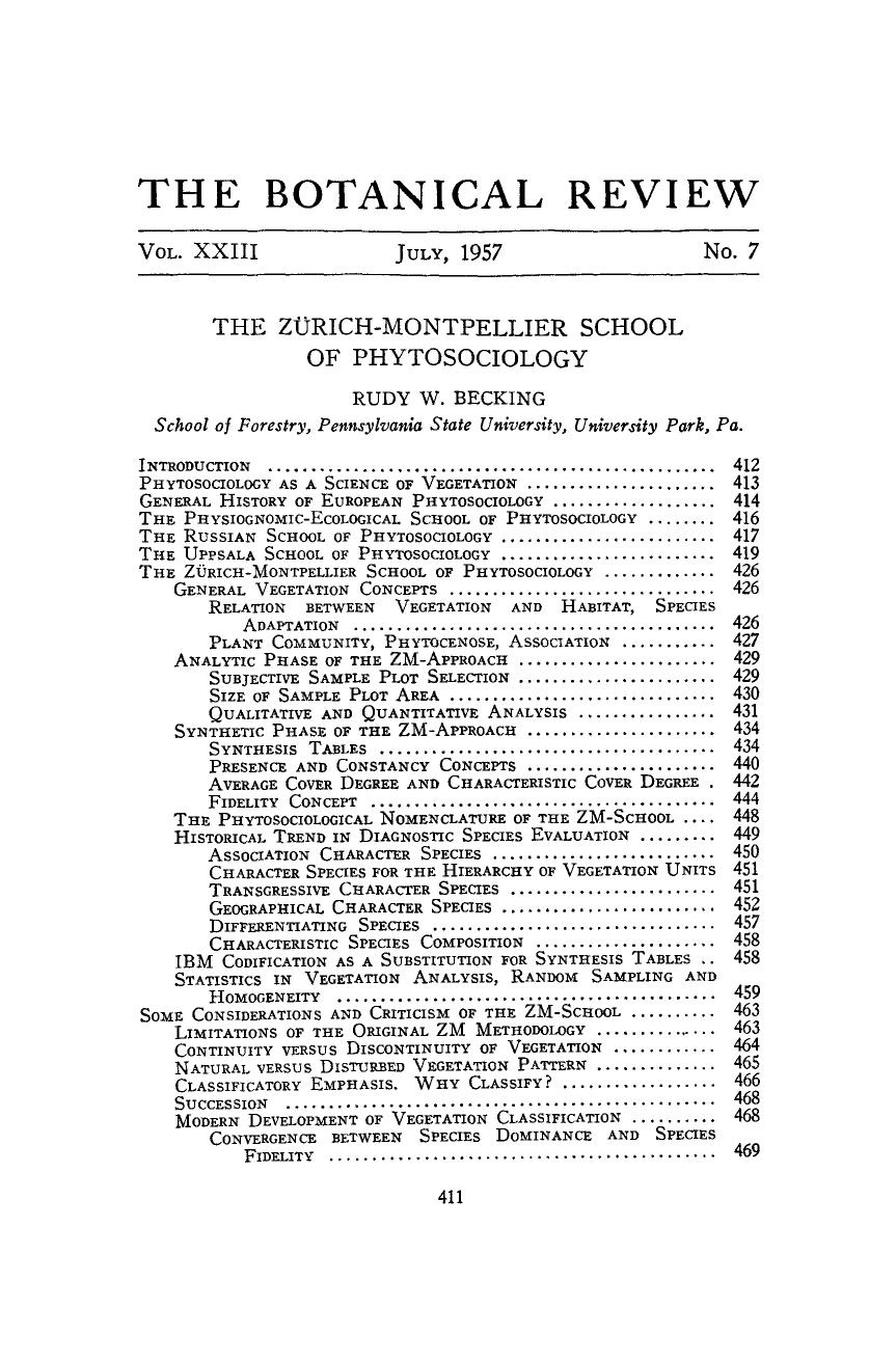 The zürich-montpellier school of phytosociology by Unknown