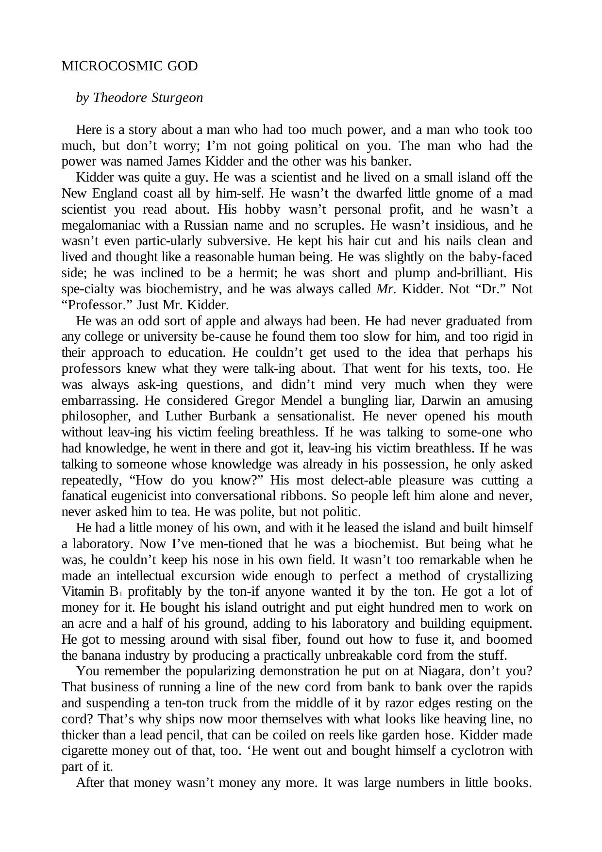 Theodore Sturgeon by Microcosmic God (2)