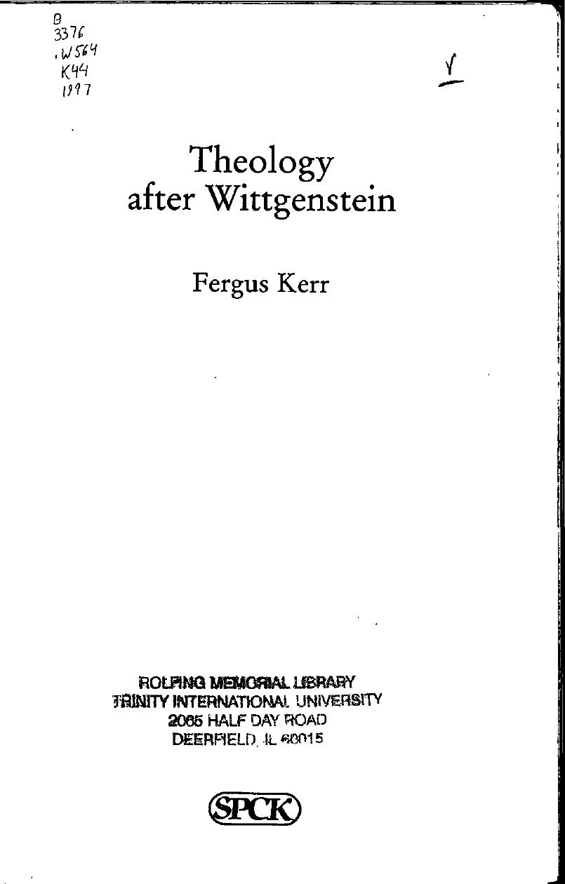 Theology After Wittgenstein by Fergus Kerr