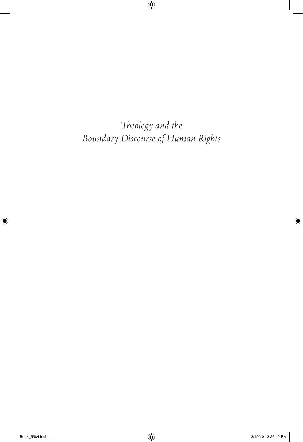 Theology and the Boundary Discourse of Human Rights by Ethna Regan