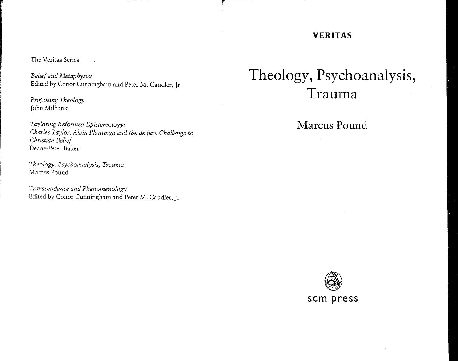 Theology, Psychoanalysis, Trauma by Marcus Pound
