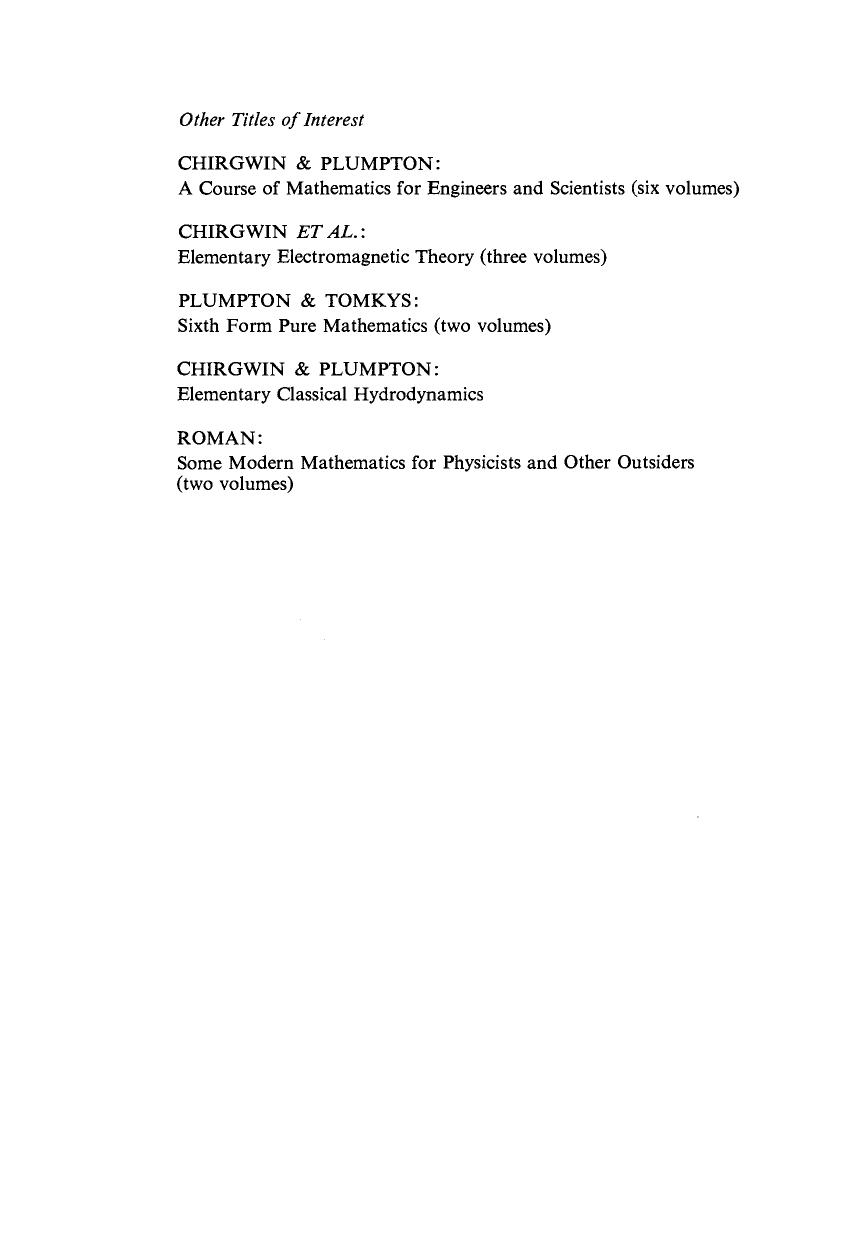 Theoretical Mechanics for Sixth Forms. In Two Volumes by C. Plumpton and W. A. Tomkys (Auth.)