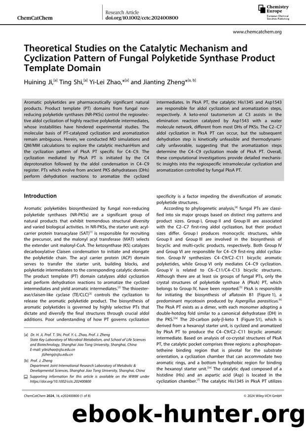 Theoretical Studies on the Catalytic Mechanism and Cyclization Pattern of Fungal Polyketide Synthase Product Template Domain by Unknown
