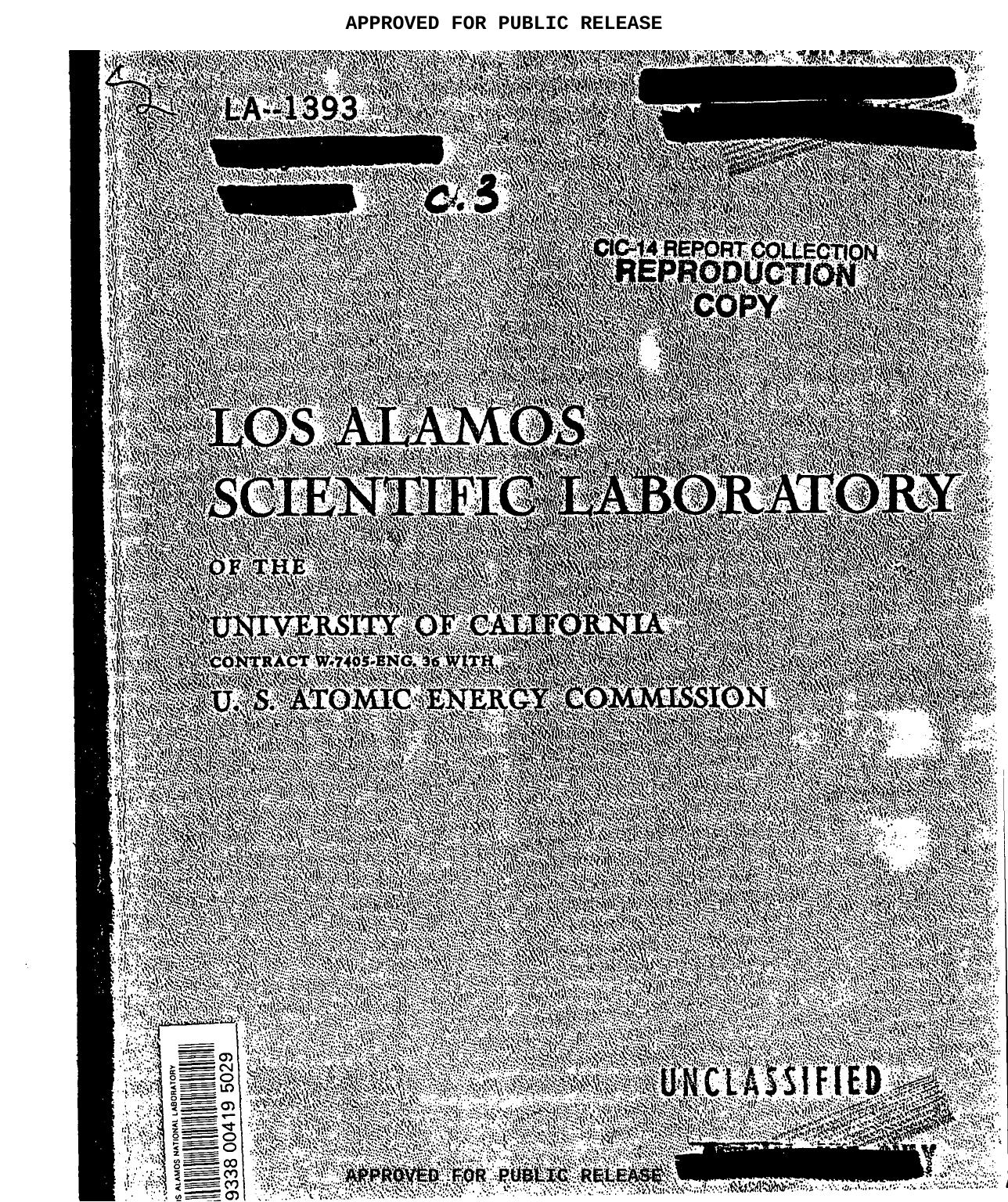 Theoretical equation of state for detonation products of solid explosive. II, Detonation velocities and Chapman-Jouget P, V, and T for RDX assuming a fixed product composition None by LANL Research Library LWW Project