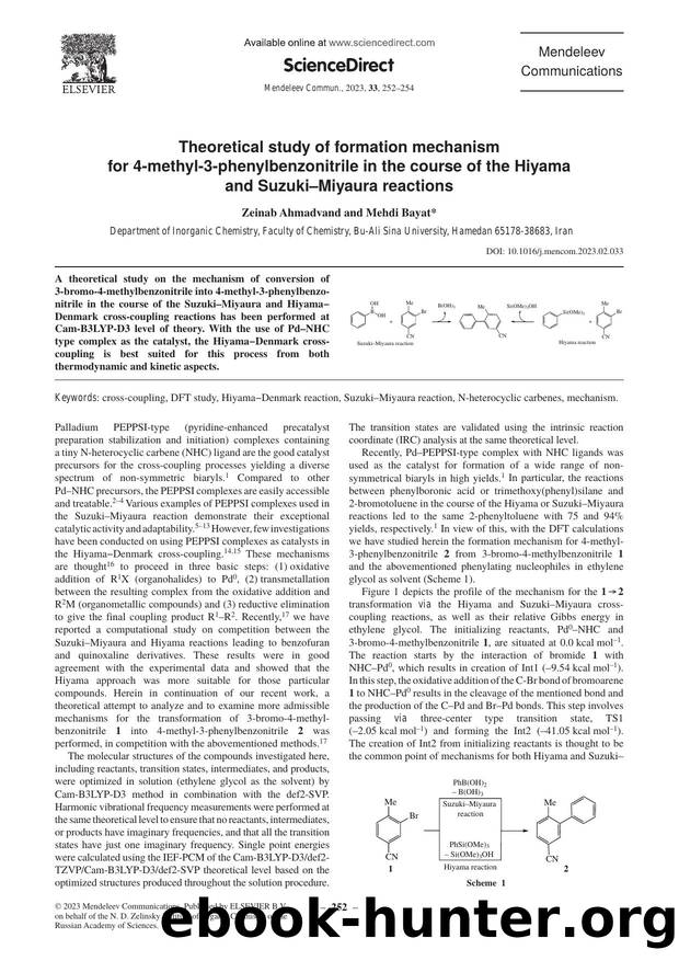 Theoretical study of formation mechanism for 4-methyl-3-phenylbenzonitrile in the course of the Hiyama and SuzukiâMiyaura reactions by Zeinab Ahmadvand & Mehdi Bayat