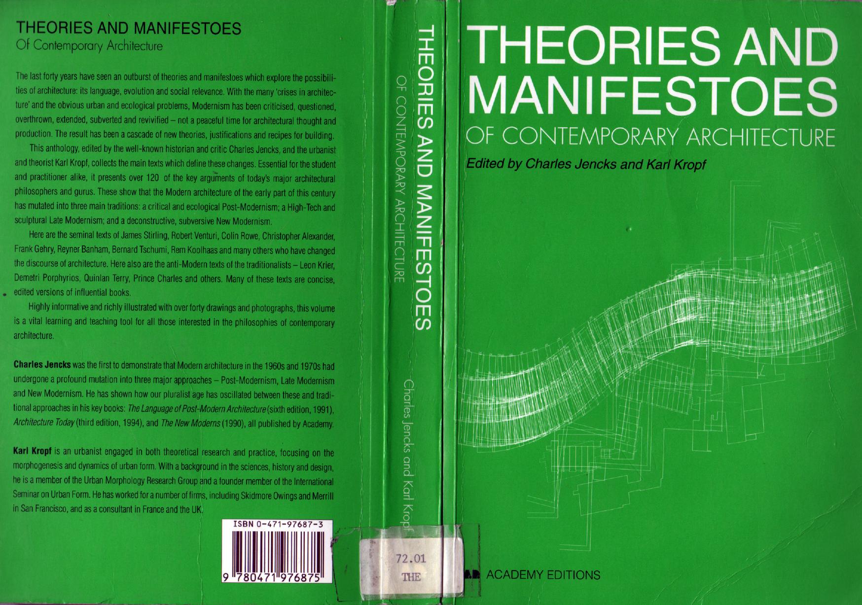 Theories and Manifestos of Contemporary Architecture by Unknow