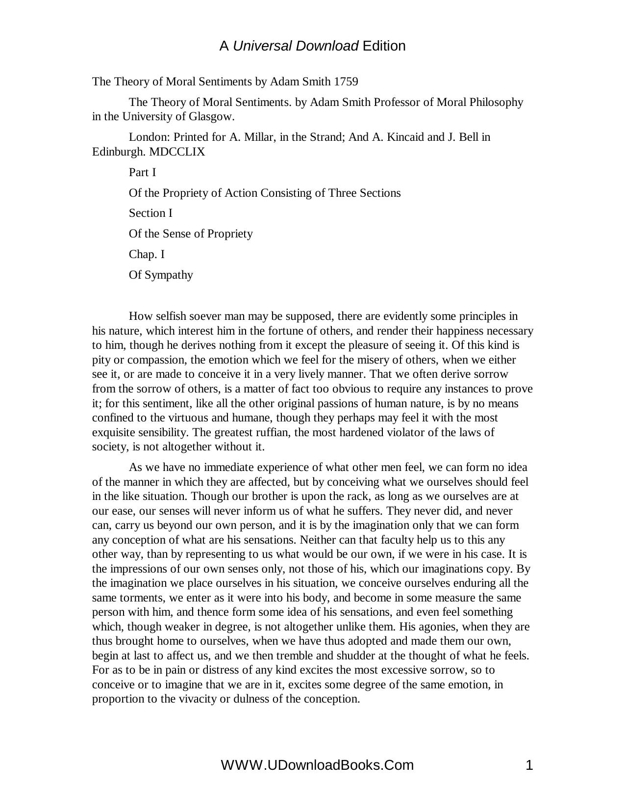 Theory Of Moral Sentiments by Smith Adam
