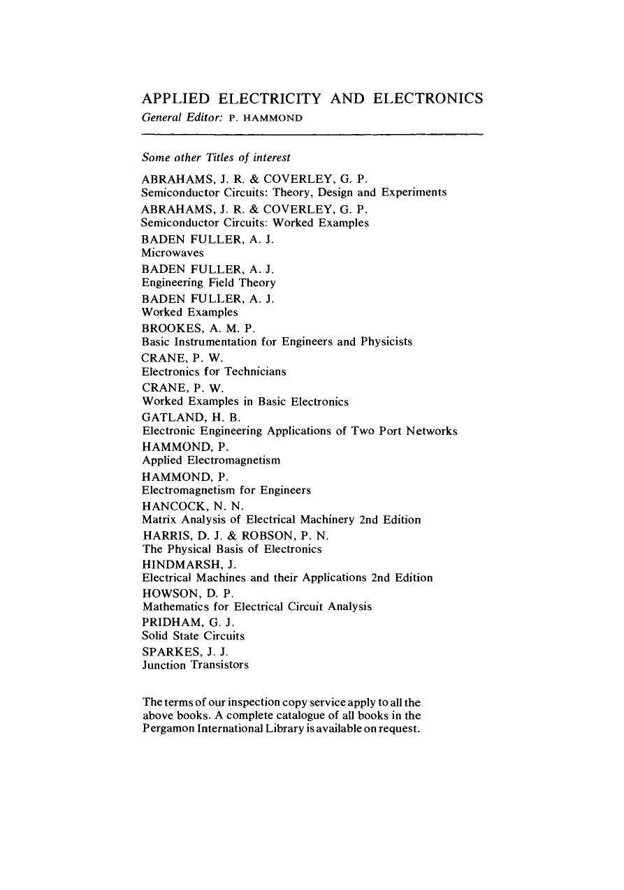 Theory and Design of Broadband Matching Networks. Applied Electricity and Electronics by Wai-Kai Chen and P. Hammond (Auth.)