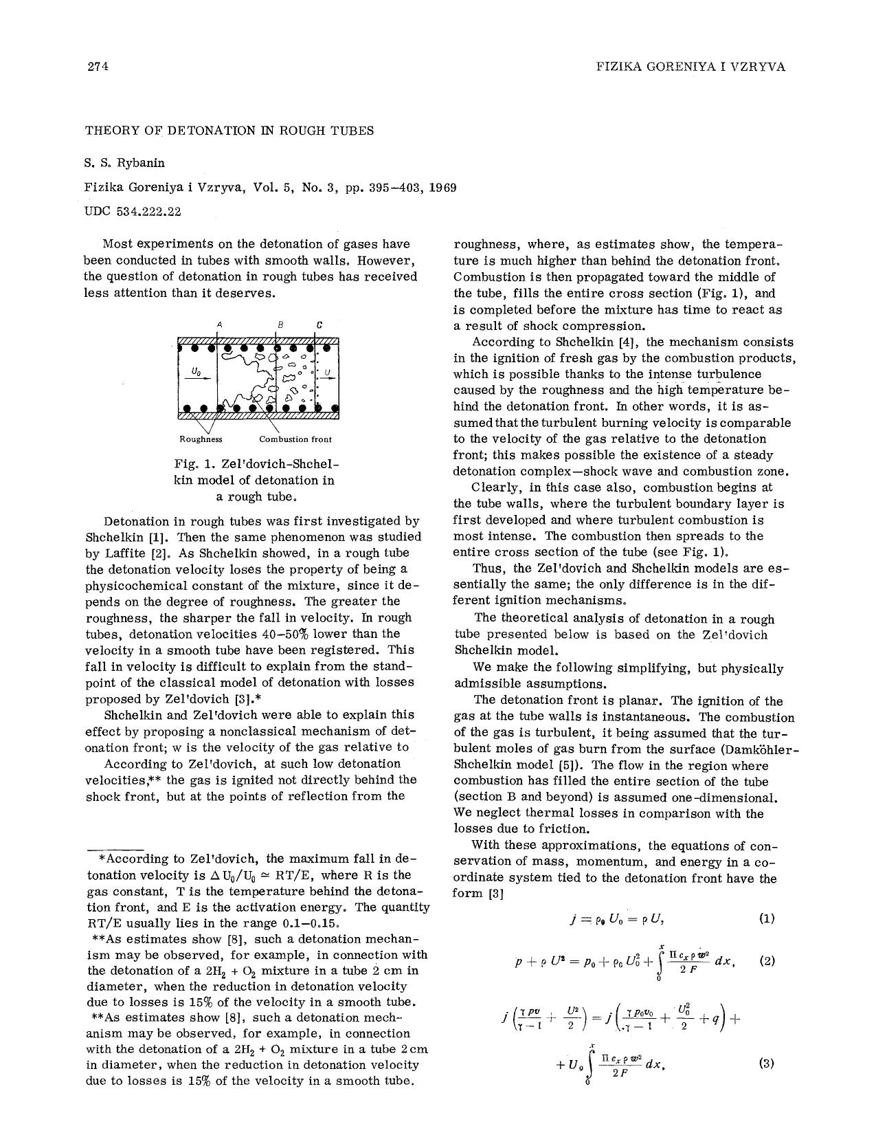 Theory of detonation in rough tubes by Unknown