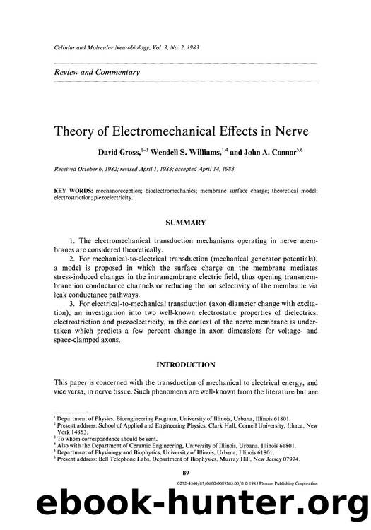 Theory of electromechanical effects in nerve by Unknown