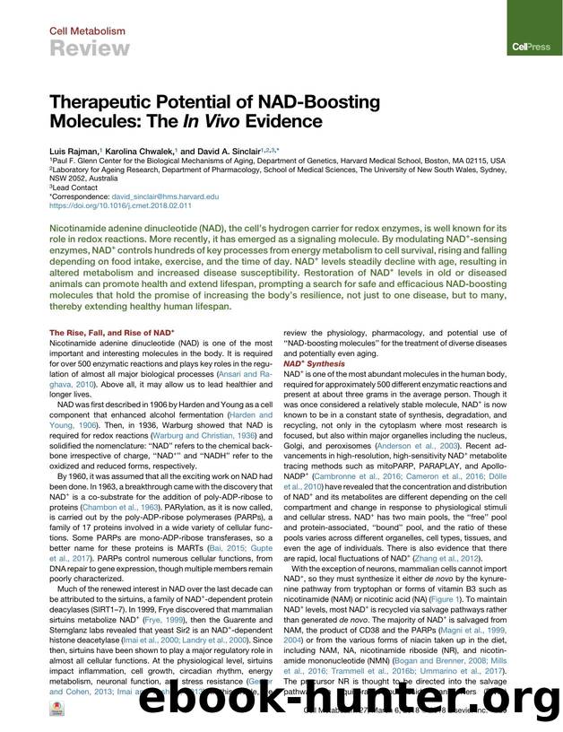 Therapeutic Potential of NAD-Boosting Molecules: The In&nbsp;Vivo Evidence by Luis Rajman & Karolina Chwalek & David A. Sinclair