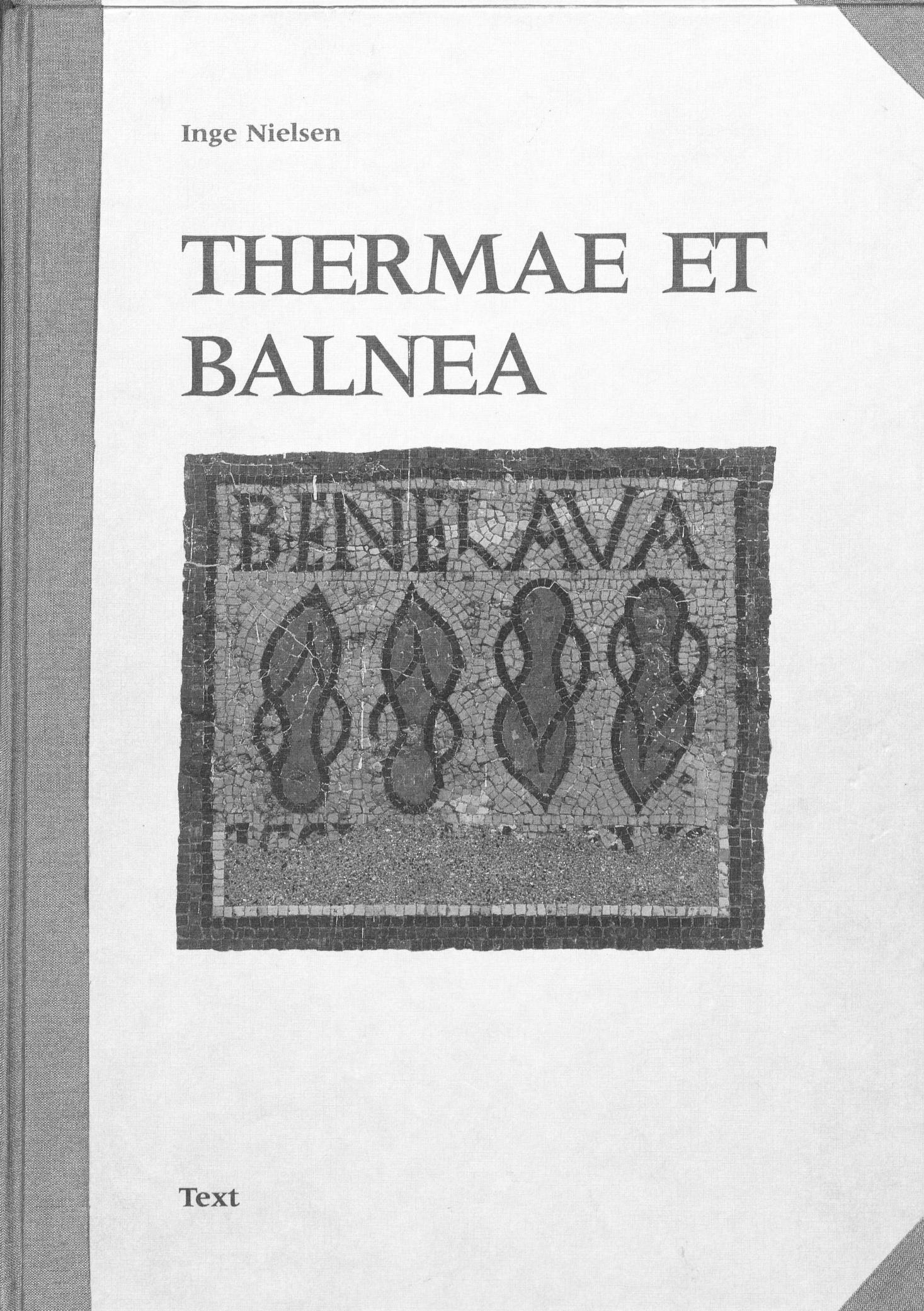 Thermae et balnea: The architecture and cultural history of Roman public baths by Inge Nielsen