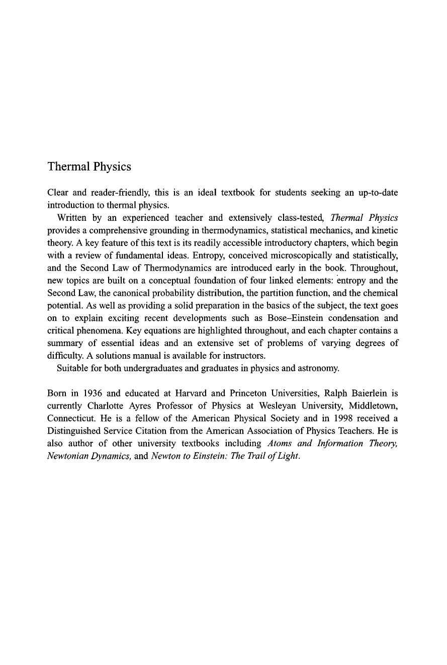 Thermal Physics by Unknow