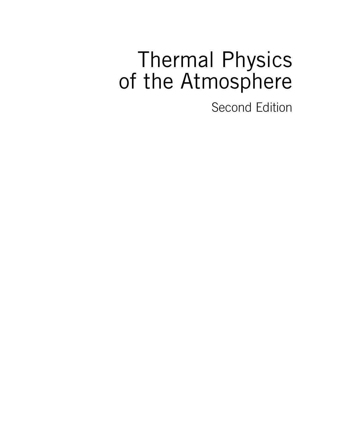 Thermal Physics of the Atmosphere by Maarten H.P. Ambaum