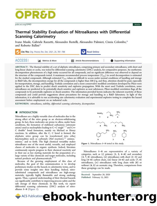 Thermal Stability Evaluation of Nitroalkanes with Differential Scanning Calorimetry by unknow