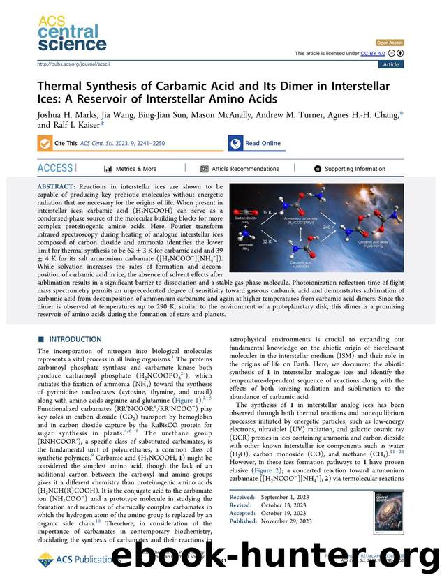 Thermal Synthesis of Carbamic Acid and Its Dimer in Interstellar Ices: A Reservoir of Interstellar Amino Acids by unknow