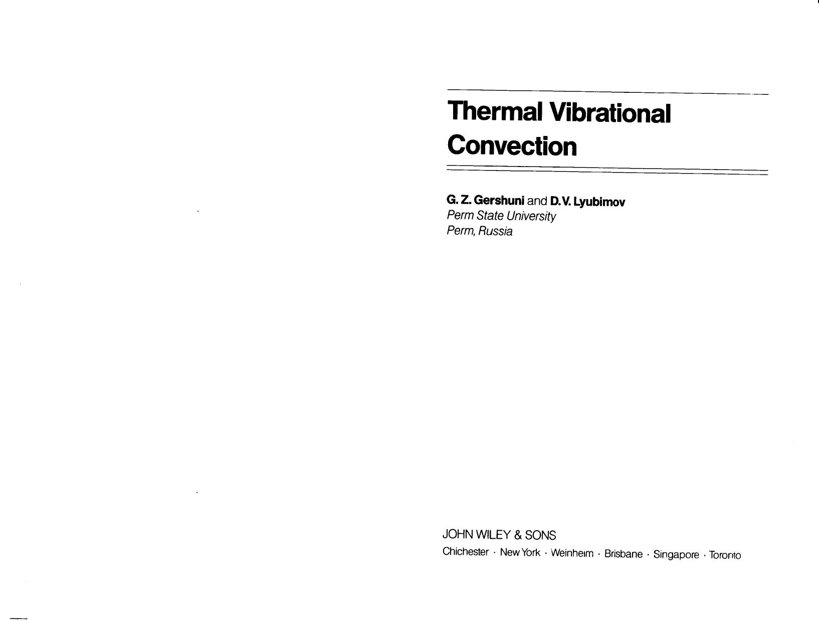 Thermal Vibrational Convection by Gershuni G.Z. Lyubimov D.V.
