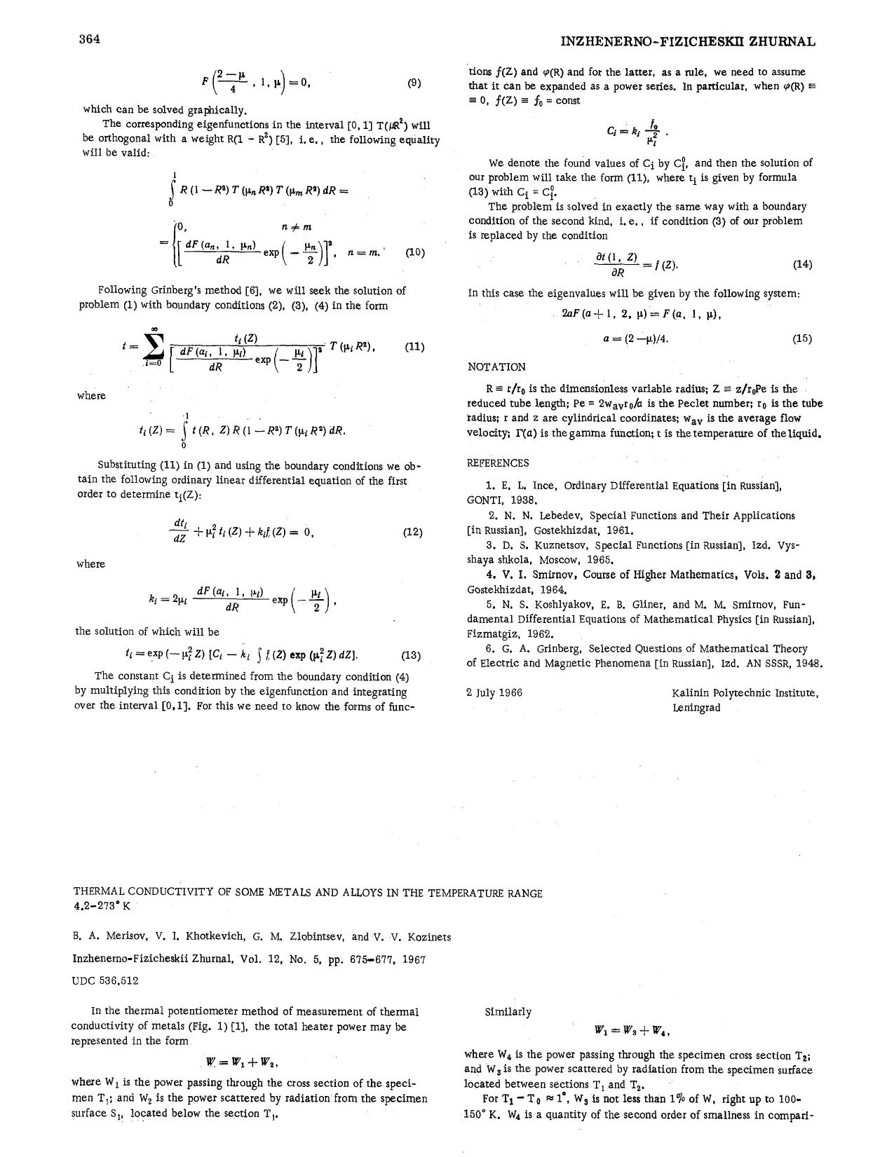 Thermal conductivity of some metals and alloys in the temperature range 4.2–273° K by Unknown