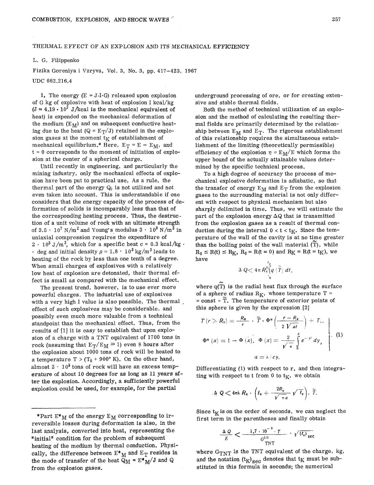 Thermal effect of an explosion and its mechanical efficiency by Unknown