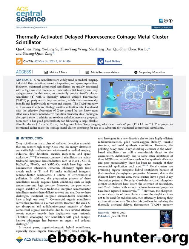 Thermally Activated Delayed Fluorescence Coinage Metal Cluster Scintillator by unknow