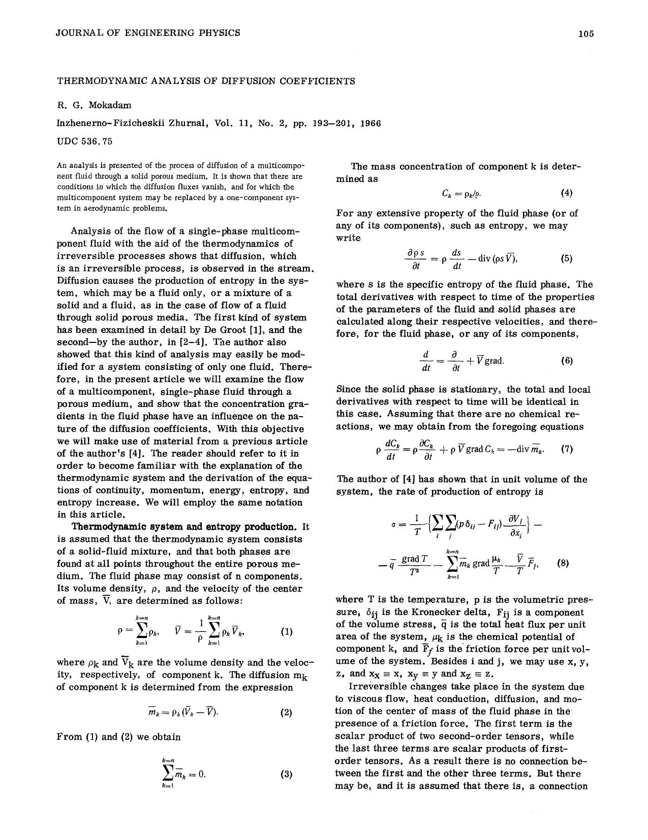 Thermodynamic analysis of diffusion coefficients by Unknown