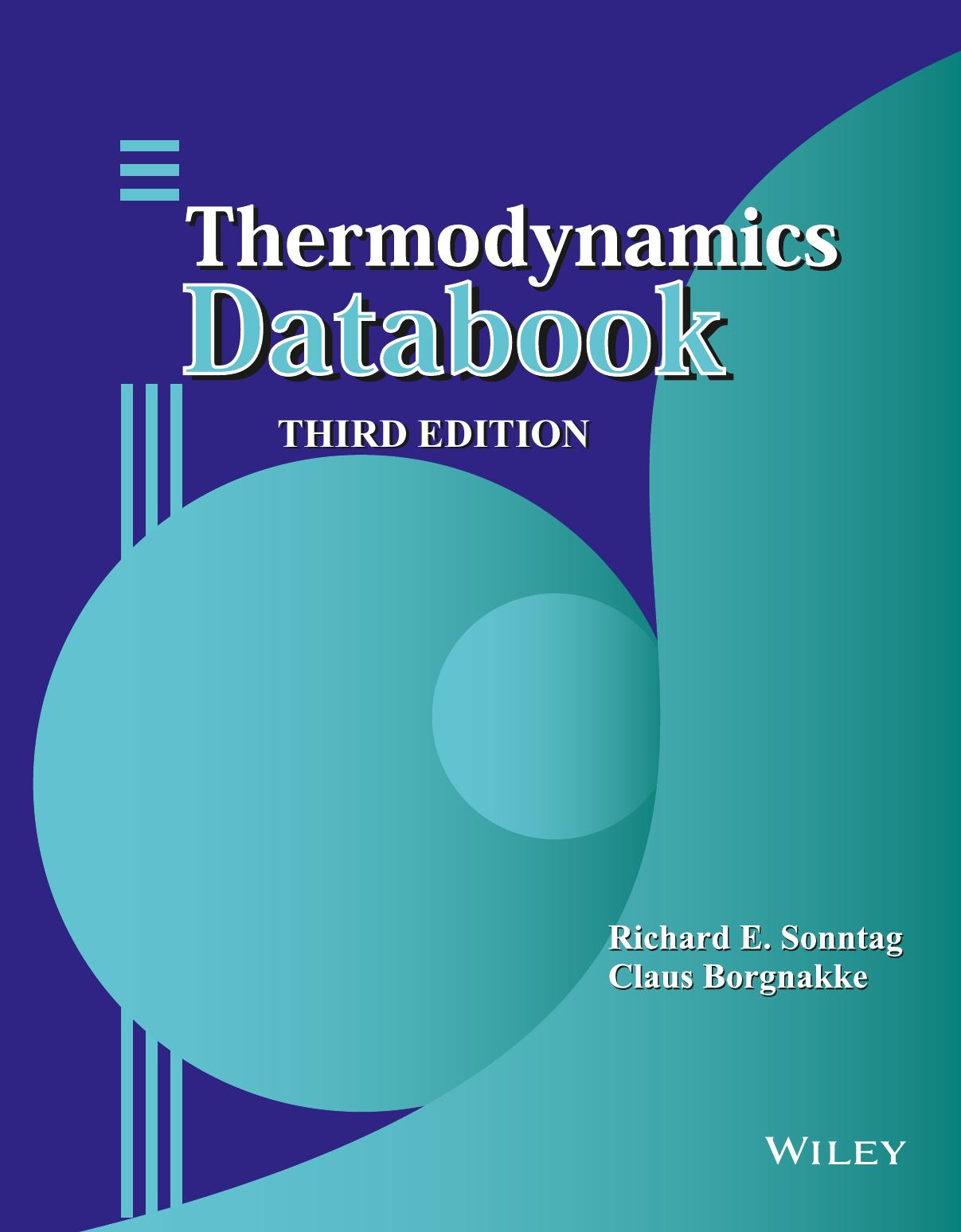 Thermodynamics Databook by Claus Borgnakke Richard E. Sonntag