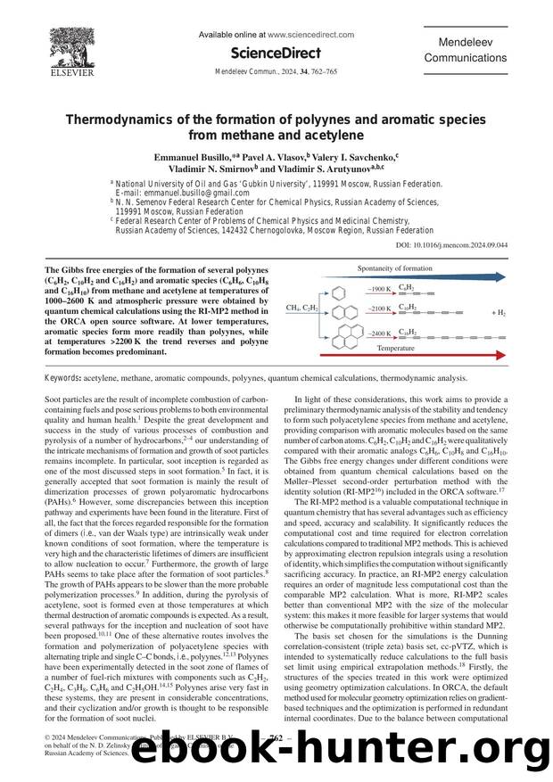 Thermodynamics of the formation of polyynes and aromatic species from methane and acetylene by Emmanuel Busillo
