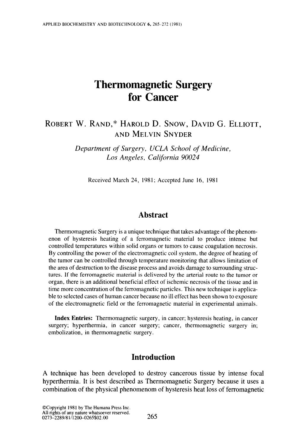 Thermomagnetic surgery for cancer by Unknown