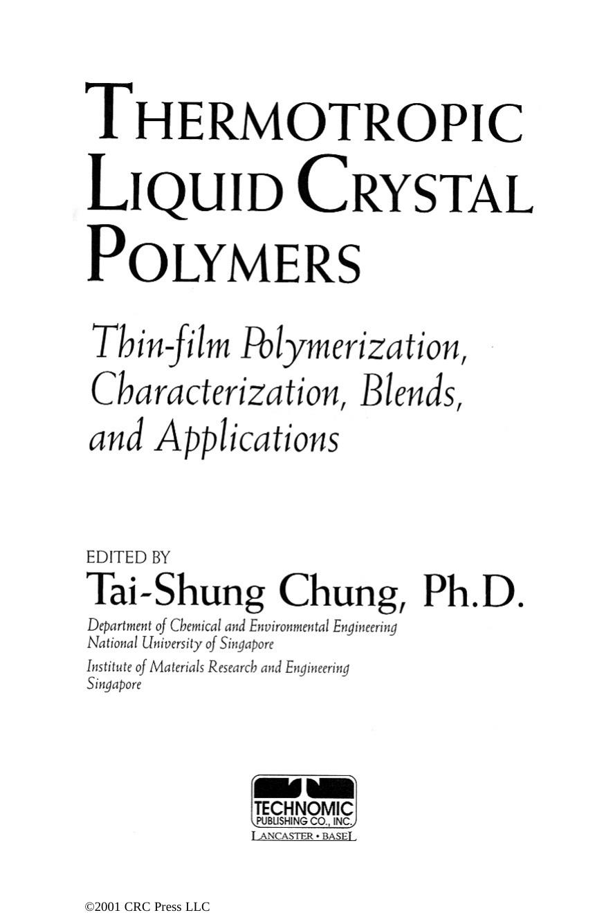 Thermotropic Liquid Crystal Polymers - Thin-film Poly by Chara Blends