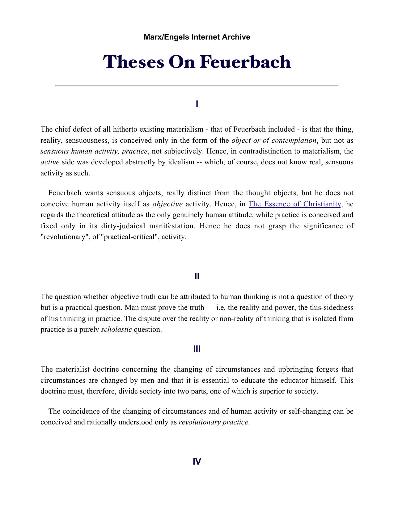Theses On Feuerbach by Unknown