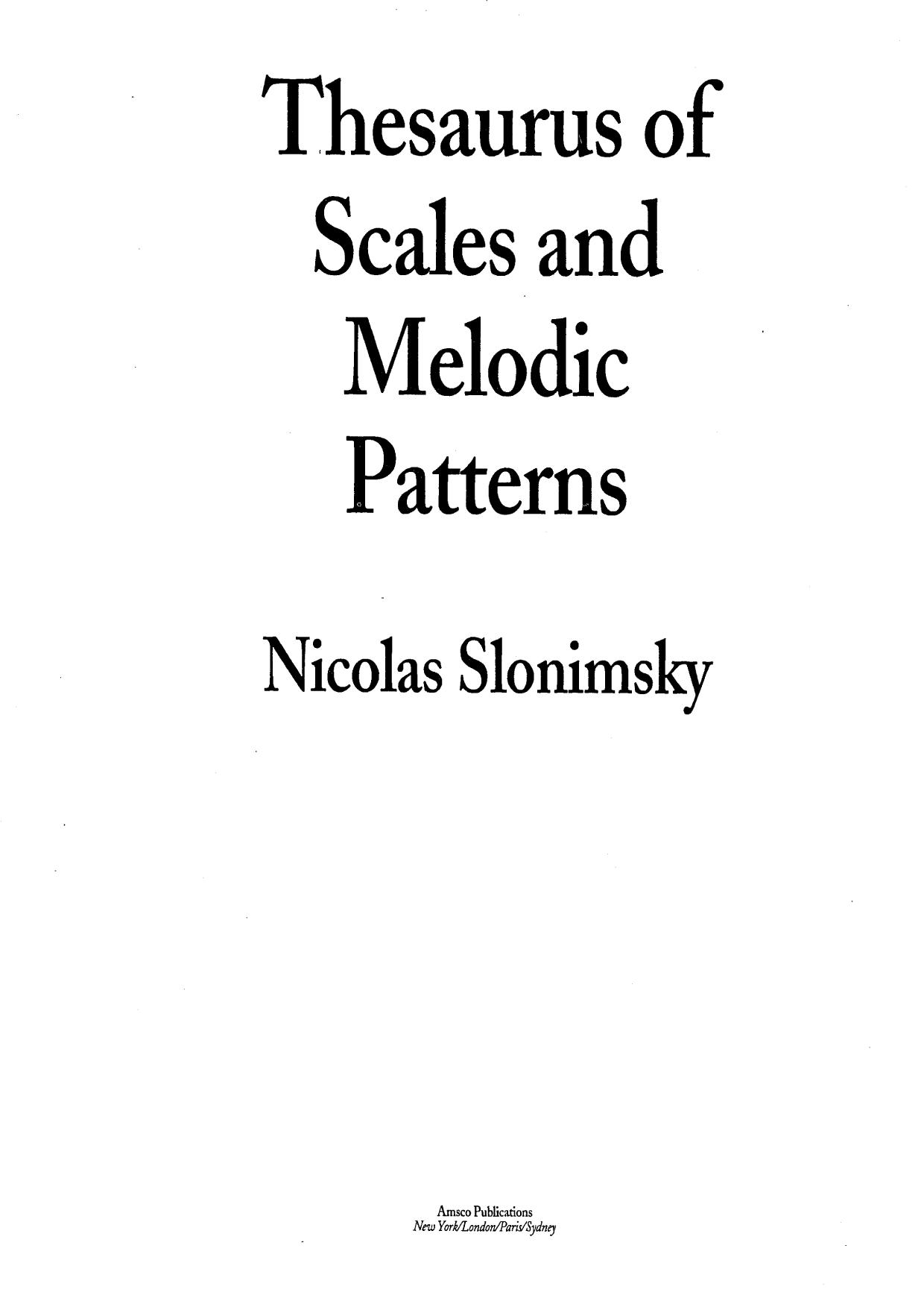 Thesurus of scales and melodic patterns by Jocantaro