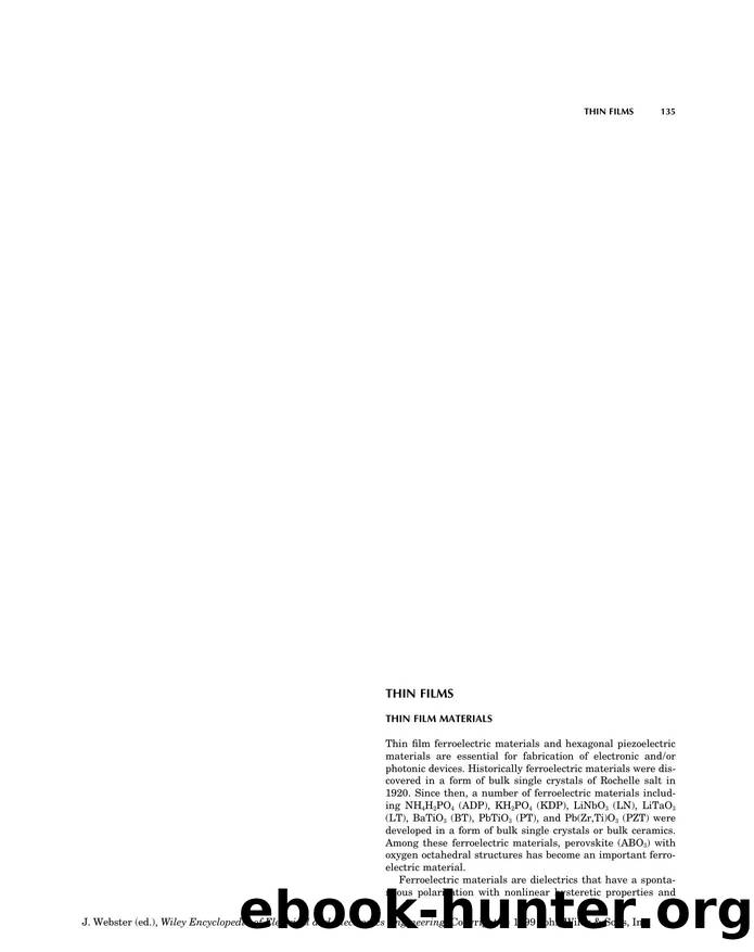 Thin Films". In: Wiley Encyclopedia of Electrical and Electronics Engineering by Unknown
