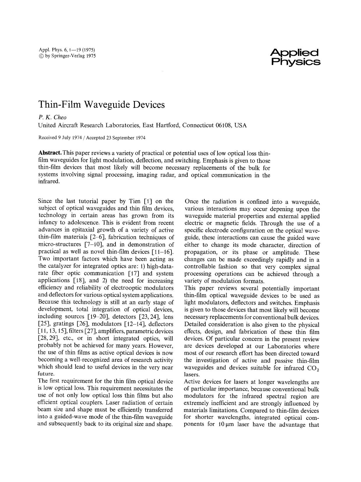 Thin-film waveguide devices by Unknown