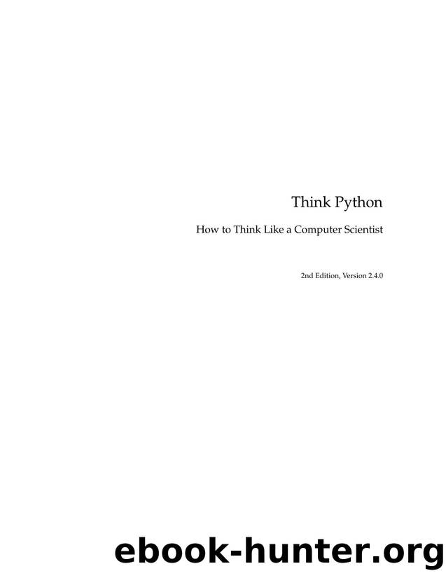 Think Python 2 by Unknown