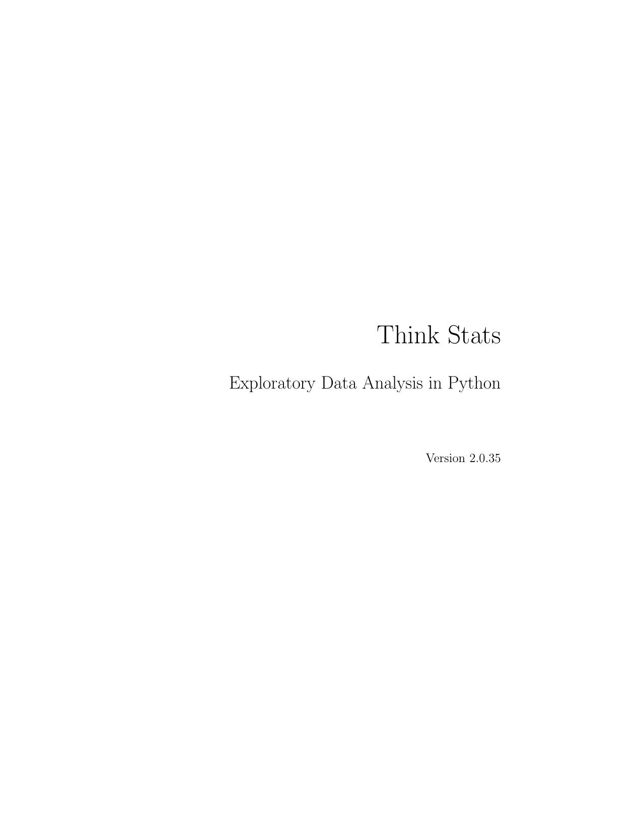 Think Stats - Exploratory Data Analysis in Python by Allen B. Downey
