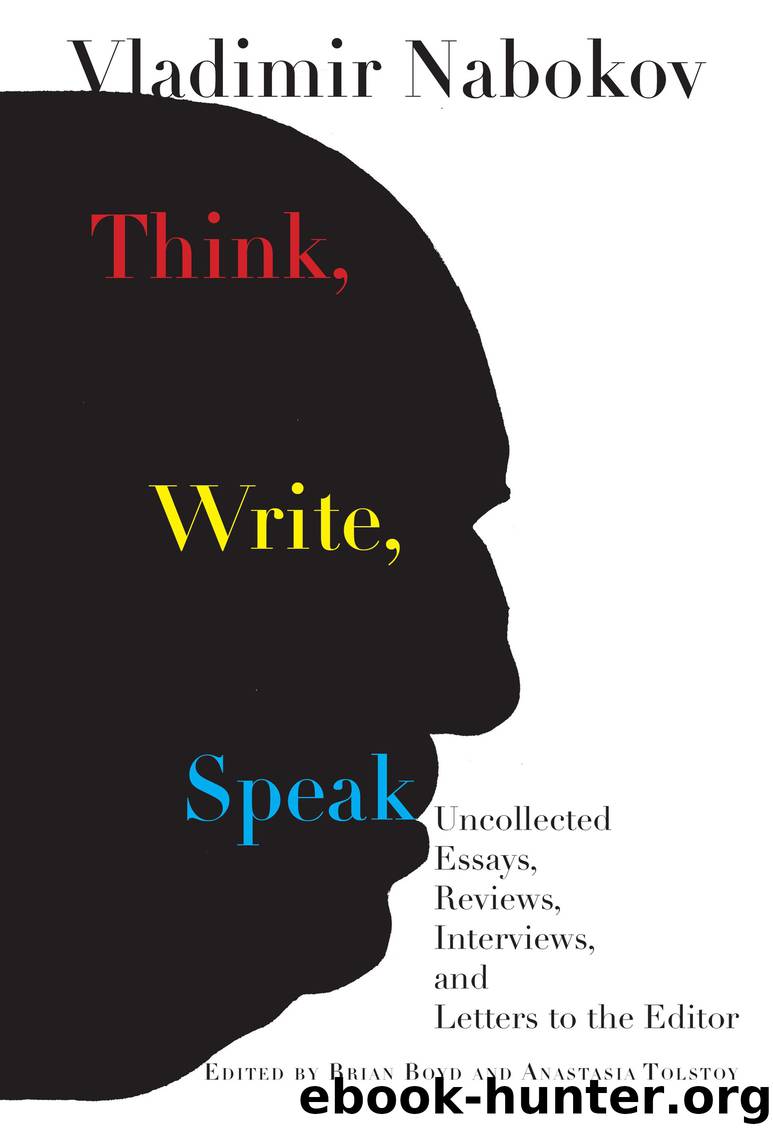 Think, Write, Speak by Vladimir Nabokov