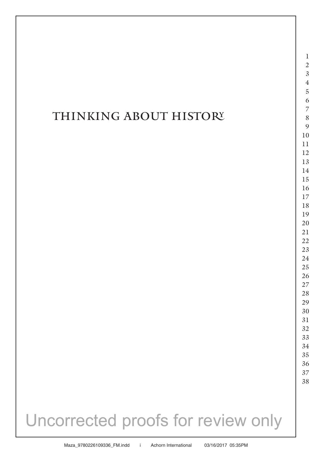 Thinking About History by Sarah Maza