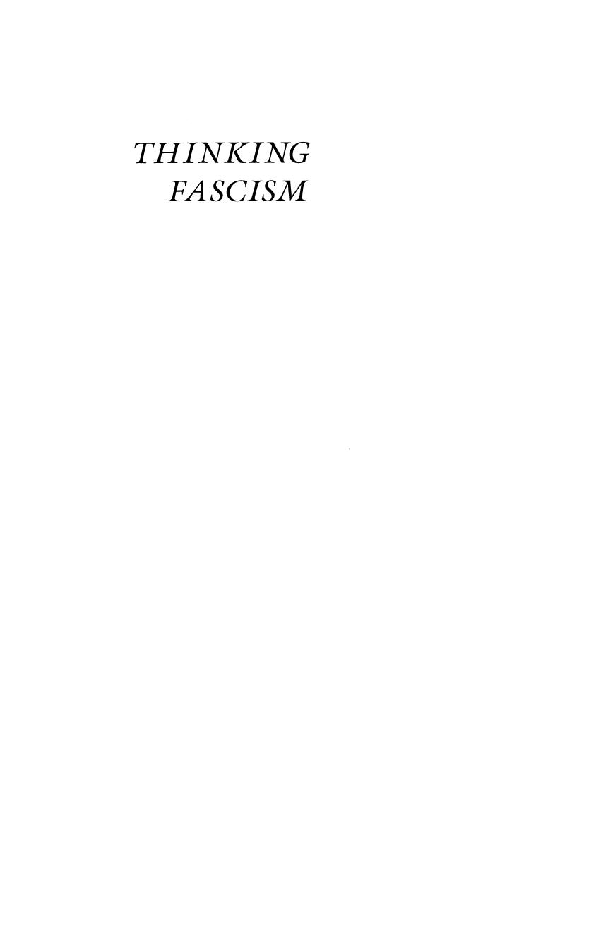 Thinking Fascism: Sapphic Modernism and Fascist Modernity by Erin G. Carlston