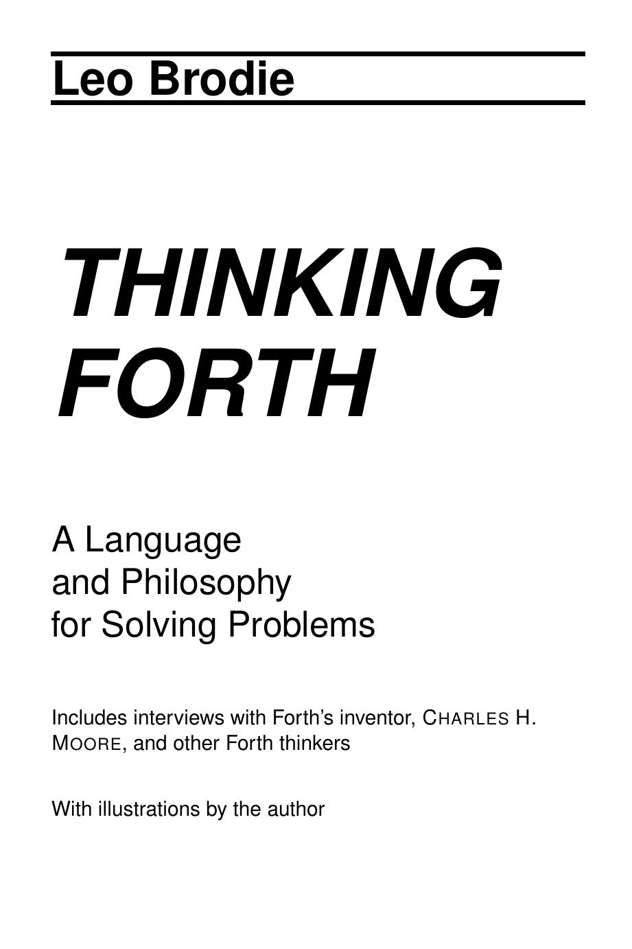 Thinking Forth by Leo Brodie
