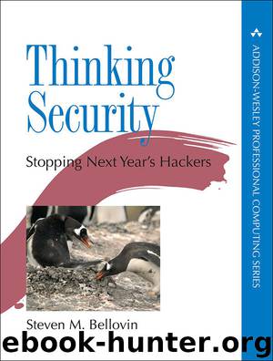 Thinking Security: Stopping Next Year's Hackers (Addison-Wesley Professional Computing Series) by Steven M. Bellovin
