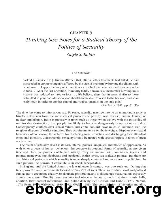 Thinking Sex: Notes for a Radical Theory of the Politics of Sexuality by Gayle S. Rubin