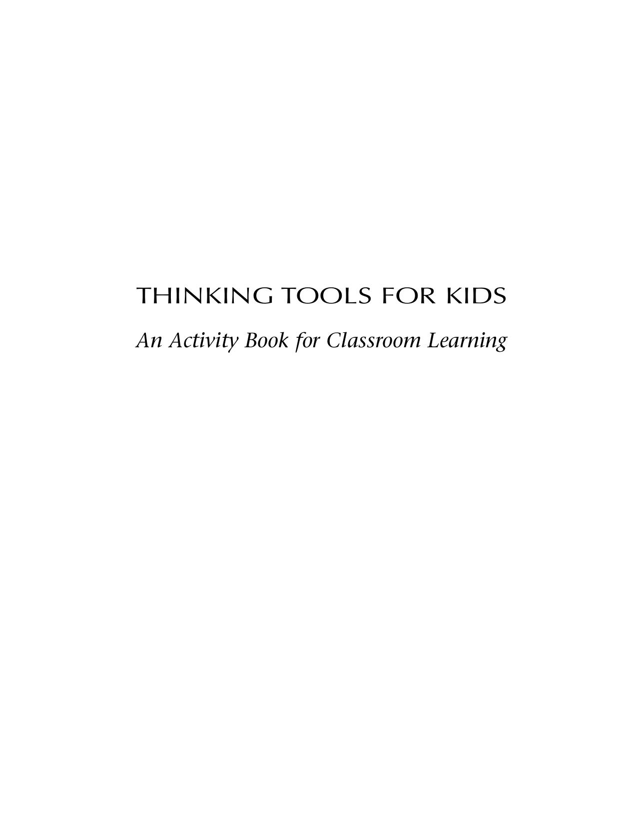 Thinking Tools for Kids: An Activity Book for Classroom Learning, Revised Edition by Sally J. Duncan and Barbara A. Cleary