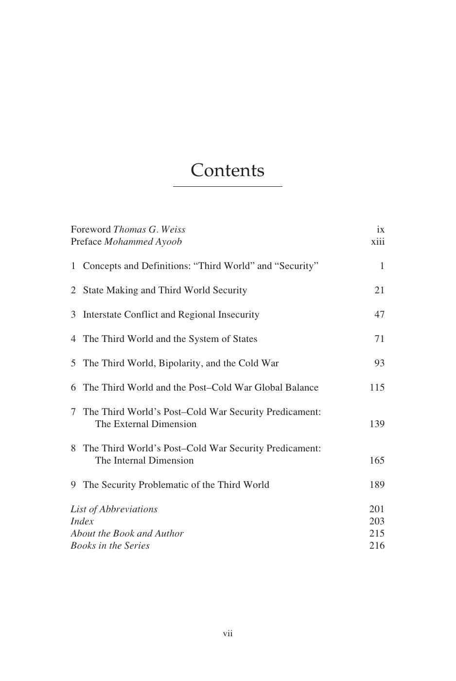 Third World Security Predicament: state making, regional conflict and the international system by Mohammed Ayoob