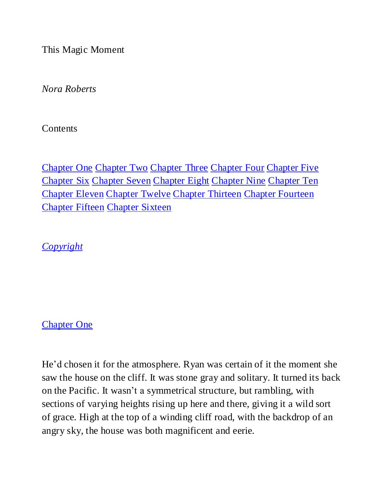 This Magic Moment by Nora Roberts by Nichole Archer