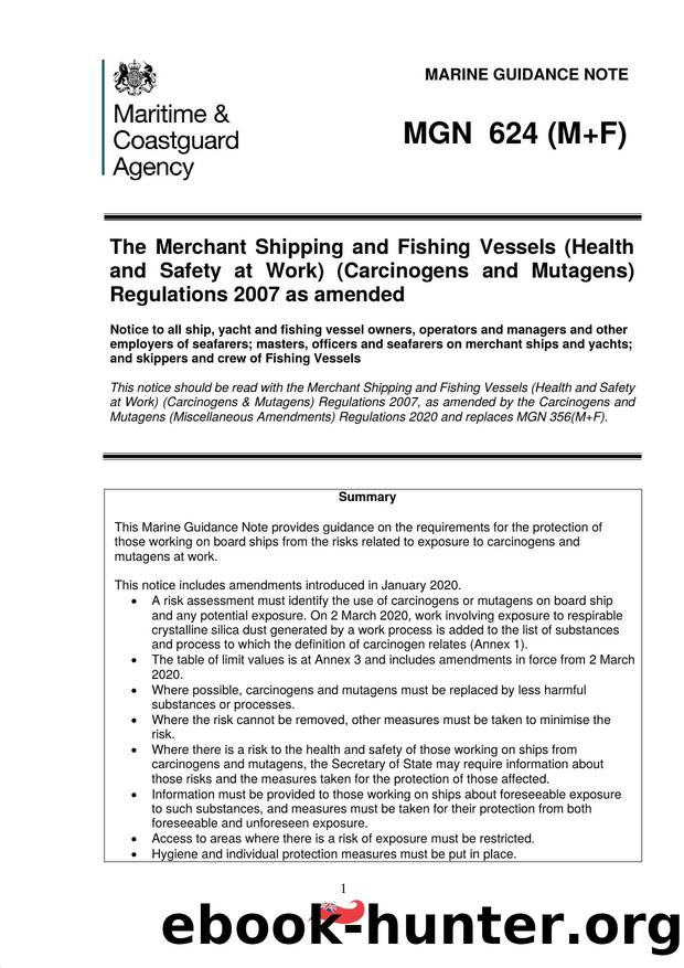 This Marine Guidance Note provides guidance on the requirements for the protection of by David.Wagstaff