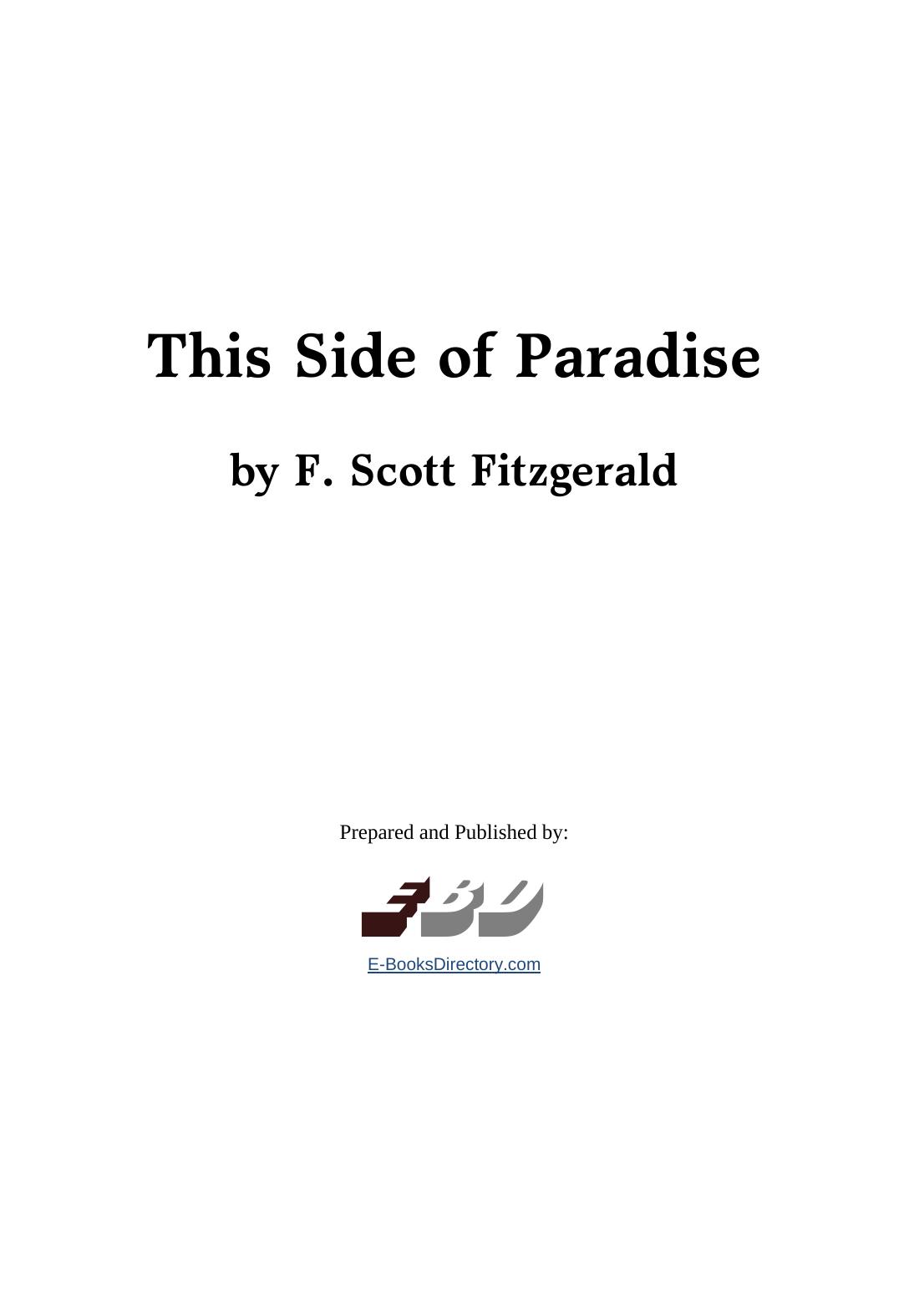 This Side of Paradise by F. Scott Fitzgerald